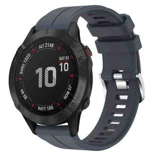 For Garmin Fenix 6 GPS 22mm Solid Color Silicone Watch Band(Rock Cyan)