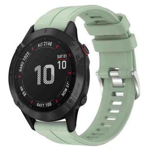 For Garmin Fenix 6 Pro GPS 22mm Solid Color Silicone Watch Band(Light Green)