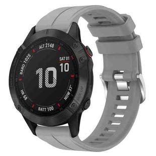 For Garmin Fenix 6 Pro GPS 22mm Solid Color Silicone Watch Band(Grey)