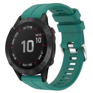 For Garmin Fenix 6 Pro GPS 22mm Solid Color Silicone Watch Band(Green)