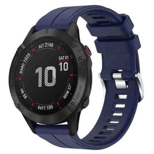 For Garmin Fenix 6 Pro GPS 22mm Solid Color Silicone Watch Band(Dark Blue)