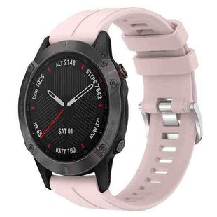 For Garmin Fenix 6 Sapphire GPS 22mm Solid Color Silicone Watch Band(Pink)
