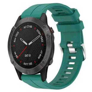 For Garmin Fenix 6 Sapphire GPS 22mm Solid Color Silicone Watch Band(Green)
