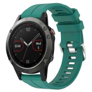 For Garmin Fenix 5 22mm Solid Color Silicone Watch Band(Green)