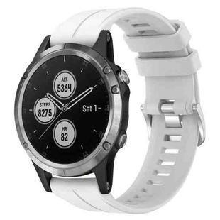 For Garmin Fenix 5 Plus 22mm Solid Color Silicone Watch Band(White)