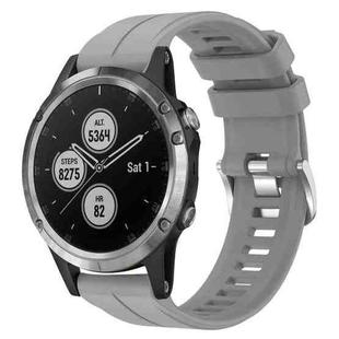 For Garmin Fenix 5 Plus 22mm Solid Color Silicone Watch Band(Grey)