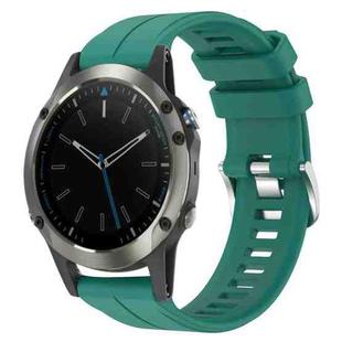 For Garmin Quatix 5 22mm Solid Color Silicone Watch Band(Green)