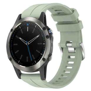 For Garmin Quatix 5 Sapphire 22mm Solid Color Silicone Watch Band(Light Green)