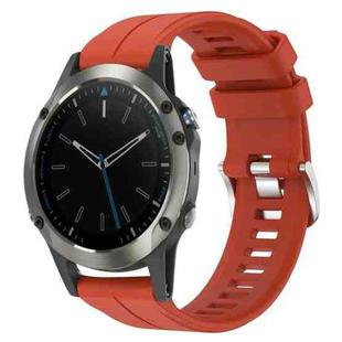 For Garmin Quatix 5 Sapphire 22mm Solid Color Silicone Watch Band(Red)