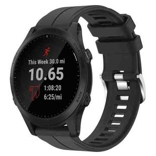 For Garmin Forerunner 945 22mm Solid Color Silicone Watch Band(Black)