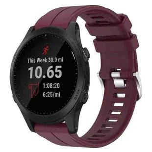 For Garmin Forerunner 945 22mm Solid Color Silicone Watch Band(Burgundy)