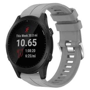 For Garmin Forerunner 945 22mm Solid Color Silicone Watch Band(Grey)