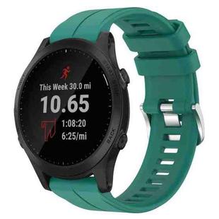 For Garmin Forerunner 945 22mm Solid Color Silicone Watch Band(Green)