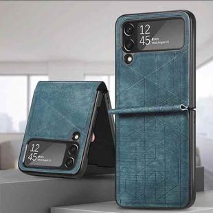 For Samsung Galaxy Flip4 3D Geometric Embossing Folding Phone Case(Green)