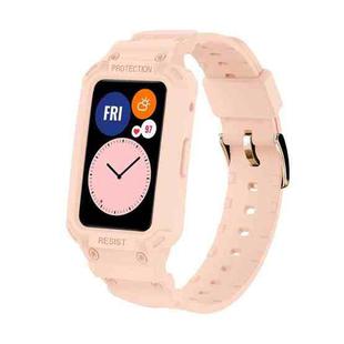 For Huawei Watch Fit 2020 / Honor Watch ES 2020 JSM Integrated TPU Adjustable Elastic Watch Band (Pink)