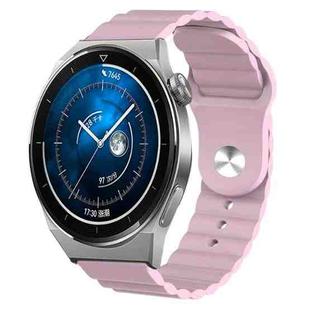 For Huawei Watch GT3 Pro 46mm 22mm Corrugated Silicone Watch Band(Pink)