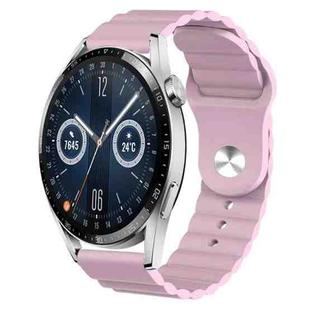 For Huawei Watch GT3 46mm 22mm Corrugated Silicone Watch Band(Pink)
