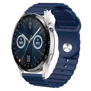 For Huawei Watch GT3 46mm 22mm Corrugated Silicone Watch Band(Blue)