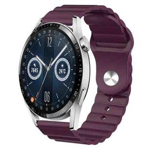 For Huawei Watch GT3 46mm 22mm Corrugated Silicone Watch Band(Purple)
