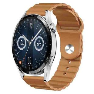 For Huawei Watch GT3 46mm 22mm Corrugated Silicone Watch Band(Brown)