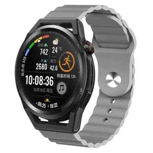 For Huawei Watch GT Runner 22mm Corrugated Silicone Watch Band(Grey)