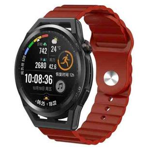 For Huawei Watch GT Runner 22mm Corrugated Silicone Watch Band(Burgundy)