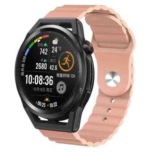 For Huawei Watch GT Runner 22mm Corrugated Silicone Watch Band(Sand Pink)