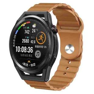 For Huawei Watch GT Runner 22mm Corrugated Silicone Watch Band(Brown)