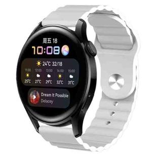 For Huawei Watch 3 22mm Corrugated Silicone Watch Band(White)