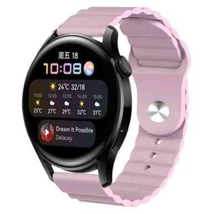 For Huawei Watch 3 22mm Corrugated Silicone Watch Band(Pink)