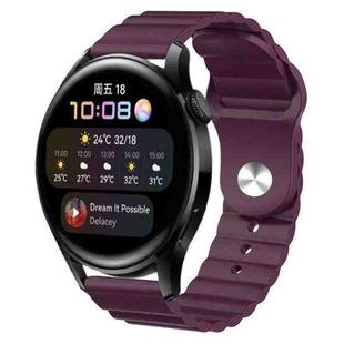 For Huawei Watch 3 22mm Corrugated Silicone Watch Band(Purple)