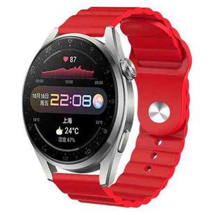 For Huawei Watch 3 Pro 22mm Corrugated Silicone Watch Band(Red)