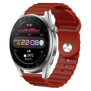 For Huawei Watch 3 Pro 22mm Corrugated Silicone Watch Band(Burgundy)