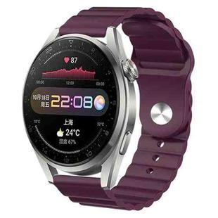 For Huawei Watch 3 Pro 22mm Corrugated Silicone Watch Band(Purple)