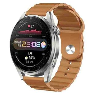 For Huawei Watch 3 Pro 22mm Corrugated Silicone Watch Band(Brown)