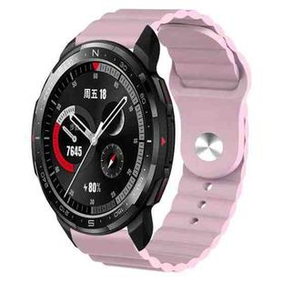 For Honor Watch GS Pro 22mm Corrugated Silicone Watch Band(Pink)