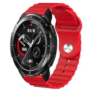 For Honor Watch GS Pro 22mm Corrugated Silicone Watch Band(Red)