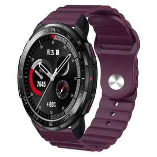 For Honor Watch GS Pro 22mm Corrugated Silicone Watch Band(Purple)