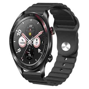 For Honor Watch Dream 22mm Corrugated Silicone Watch Band(Black)