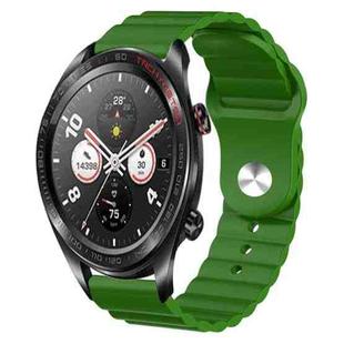 For Honor Watch Dream 22mm Corrugated Silicone Watch Band(Green)