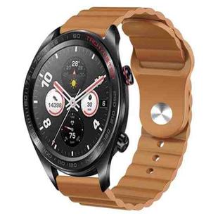 For Honor Watch Dream 22mm Corrugated Silicone Watch Band(Brown)