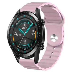 For Huawei Watch GT2 42mm 20mm Corrugated Silicone Watch Band(Pink)