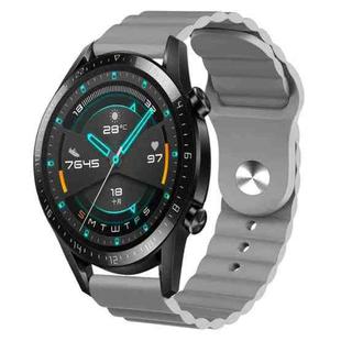 For Huawei Watch GT2 42mm 20mm Corrugated Silicone Watch Band(Grey)