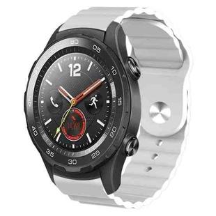 For Huawei Watch 2 20mm Corrugated Silicone Watch Band(White)