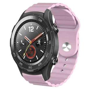 For Huawei Watch 2 20mm Corrugated Silicone Watch Band(Pink)