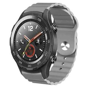 For Huawei Watch 2 20mm Corrugated Silicone Watch Band(Grey)