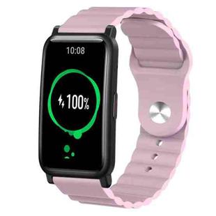For Honor Watch ES 20mm Corrugated Silicone Watch Band(Pink)