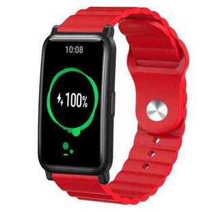 For Honor Watch ES 20mm Corrugated Silicone Watch Band(Red)