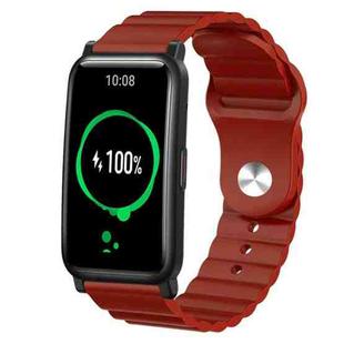 For Honor Watch ES 20mm Corrugated Silicone Watch Band(Burgundy)