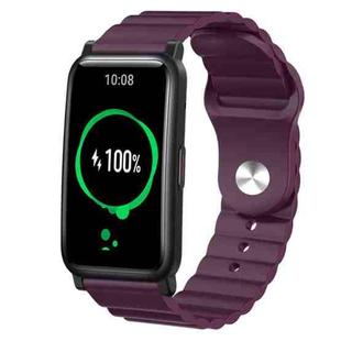 For Honor Watch ES 20mm Corrugated Silicone Watch Band(Purple)